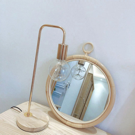 miroir rond rattan