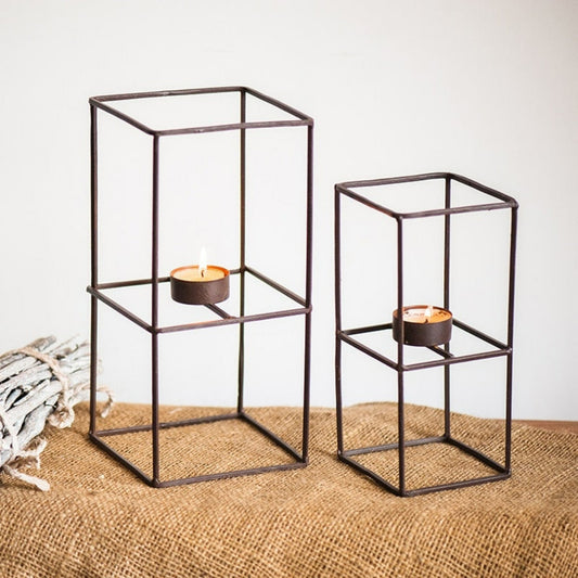 Bougeoir en métal Cube