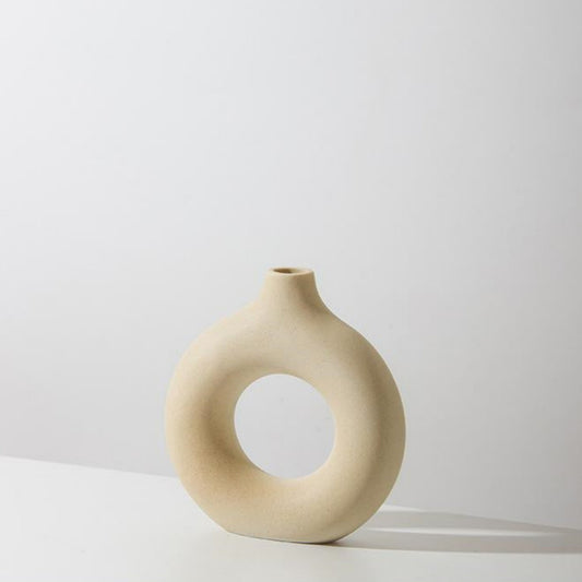 Vase round beige
