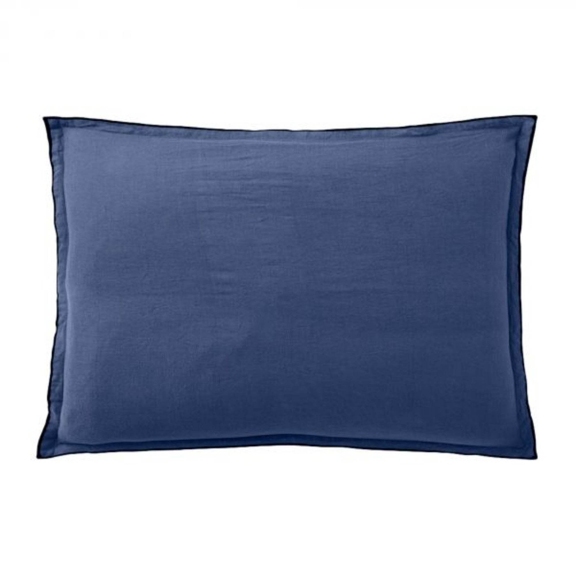 taie oreiller lin lavé bleu marine