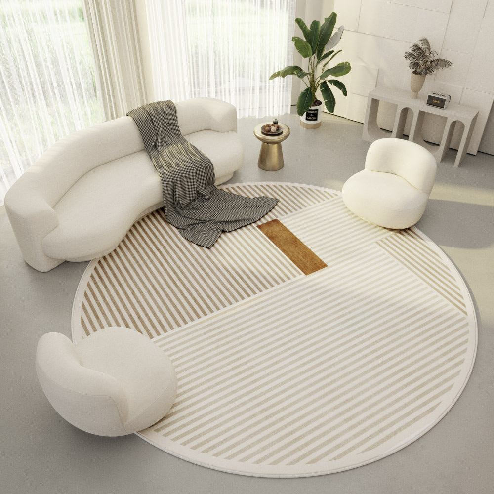 tapis rond crème