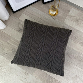 housse de coussin en laine gris