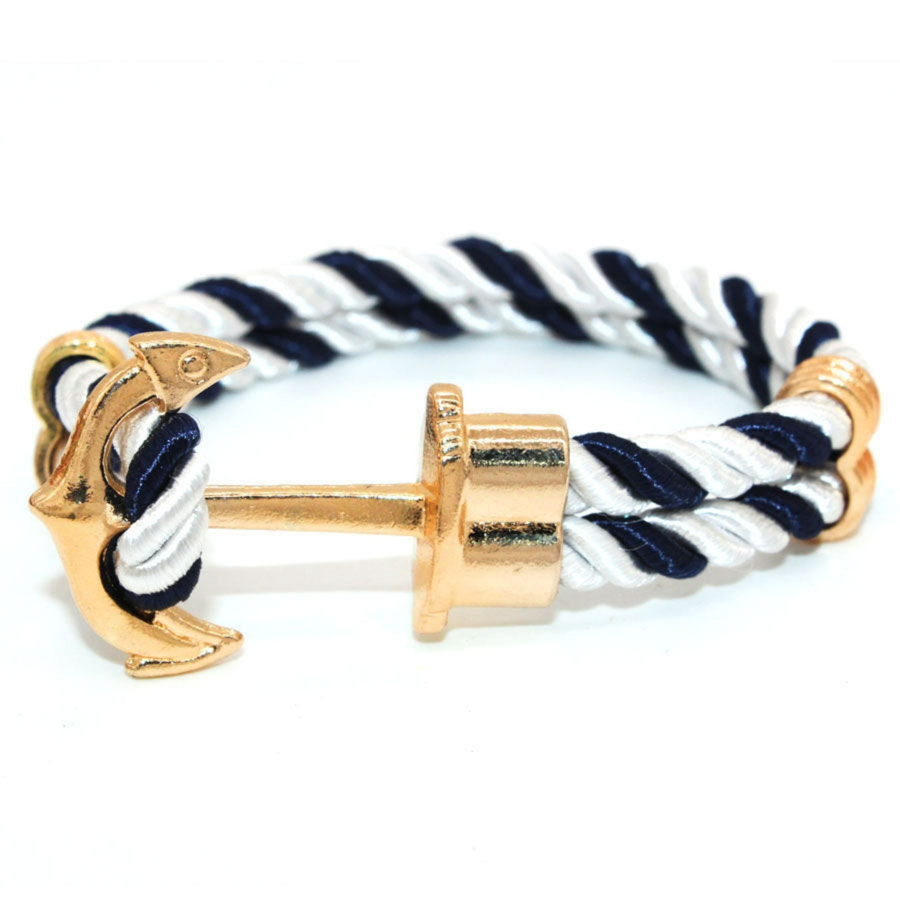 bracelet ancre bleu et blanc