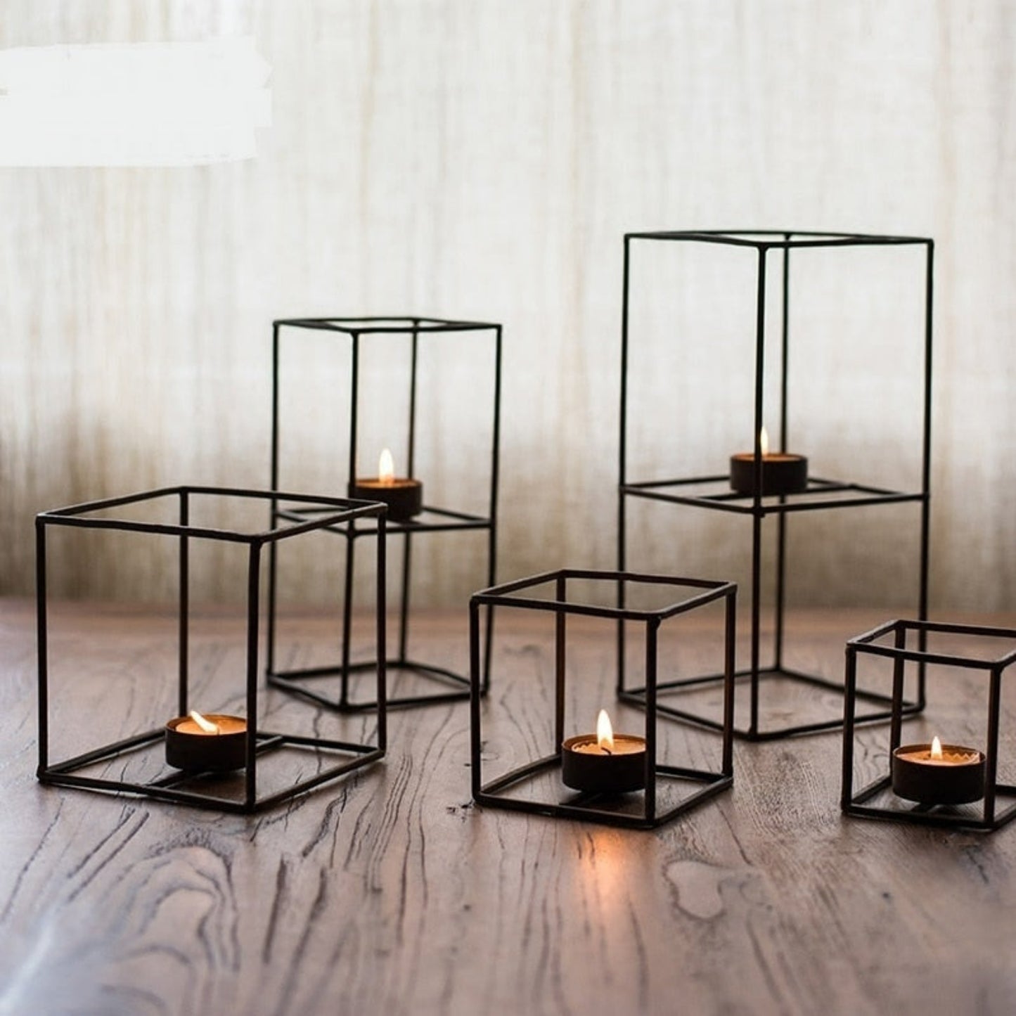 bougeoir cube géométrique