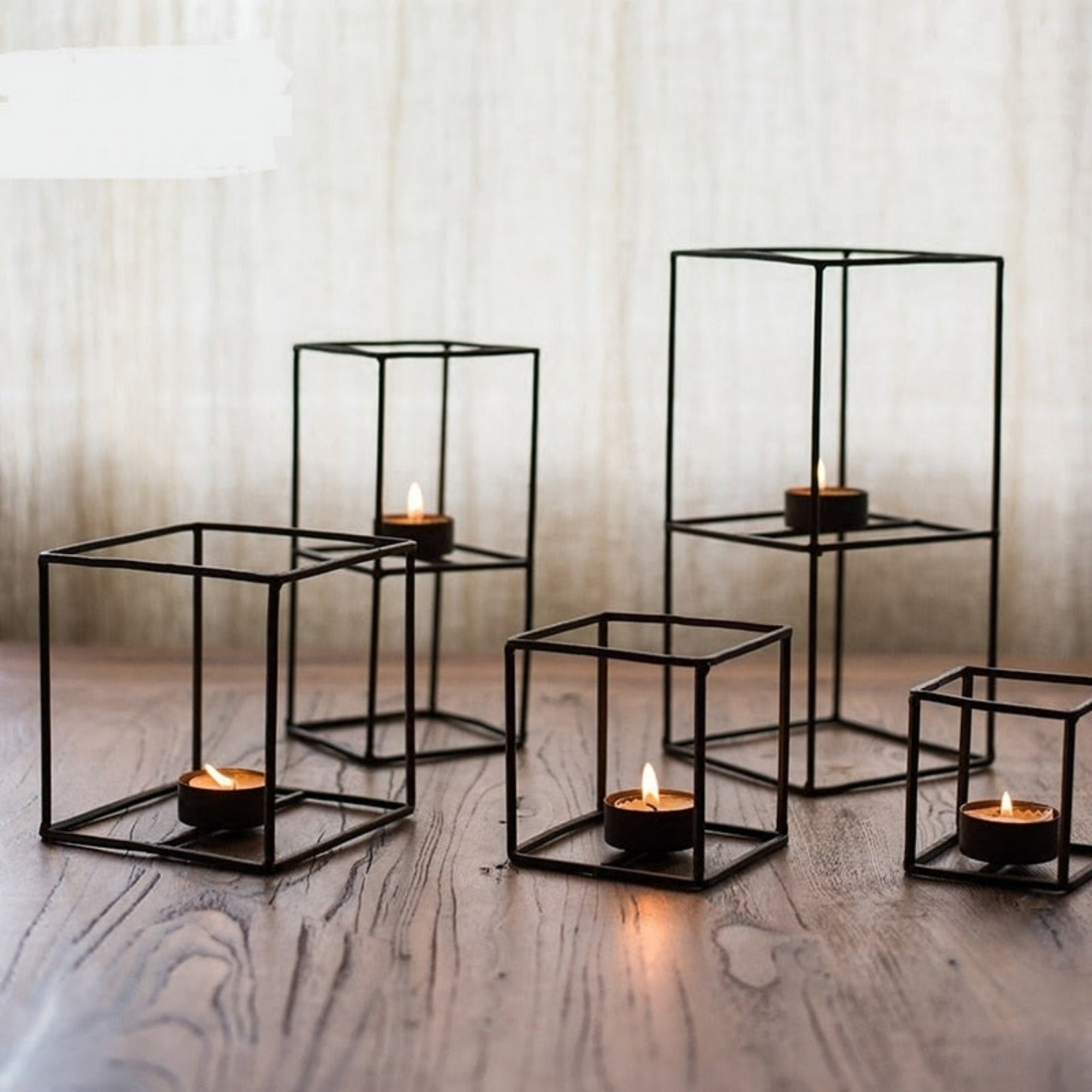 bougeoir cube géométrique