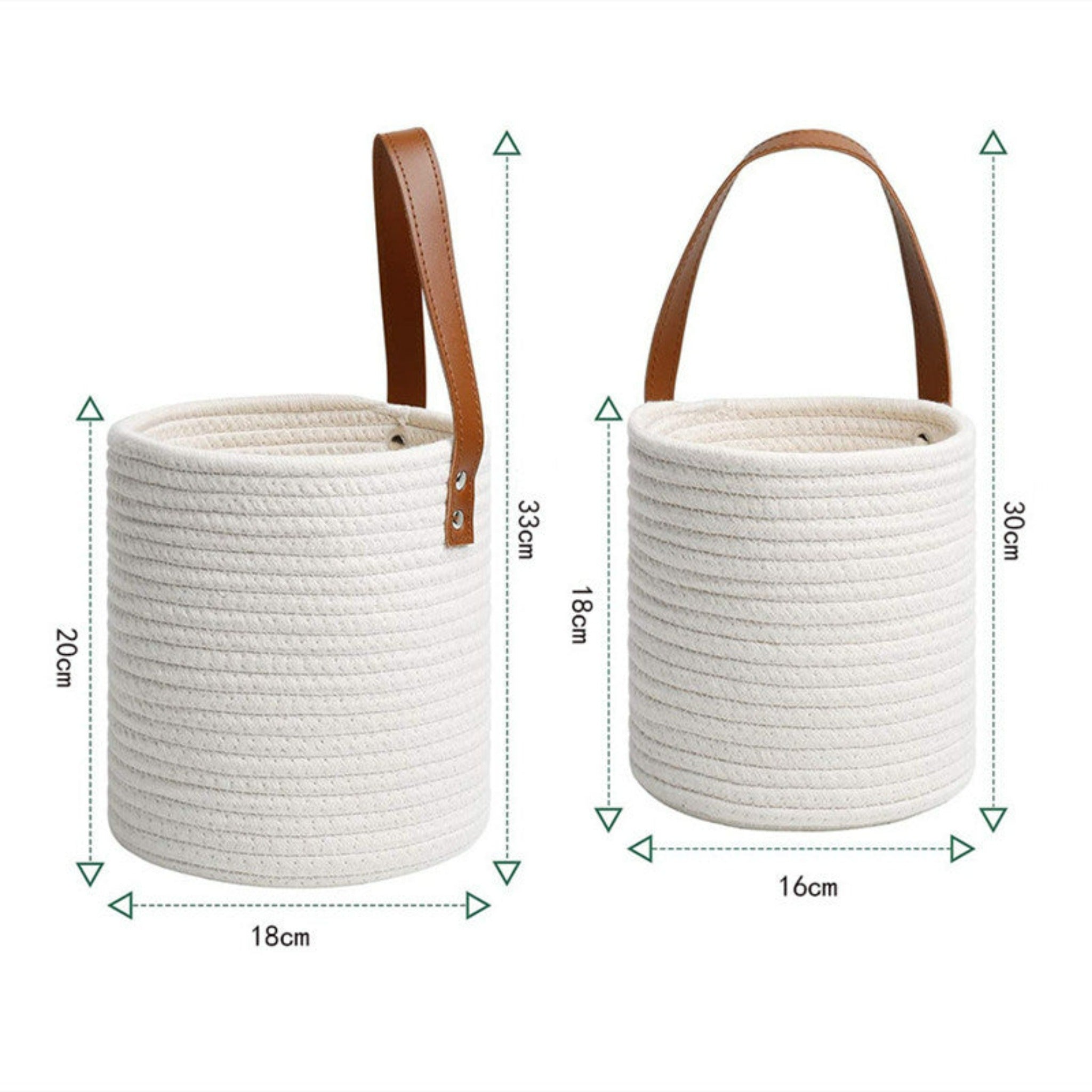 dimension panier de rangement corde blanc