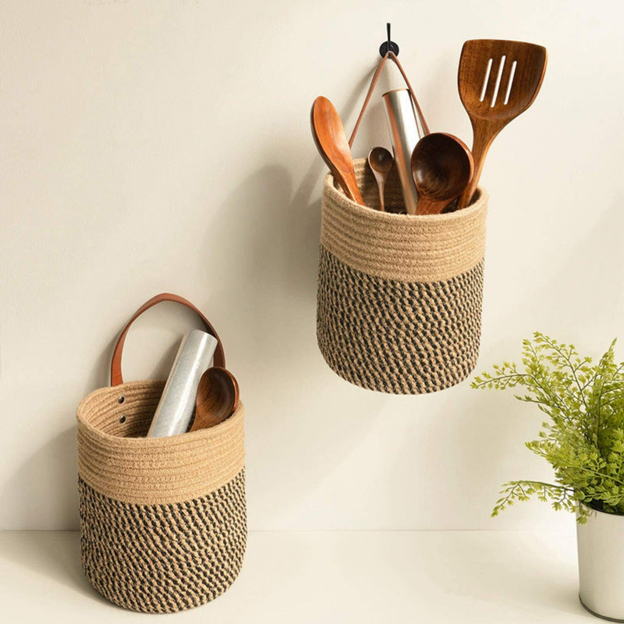 Panier de rangement marron Woven
