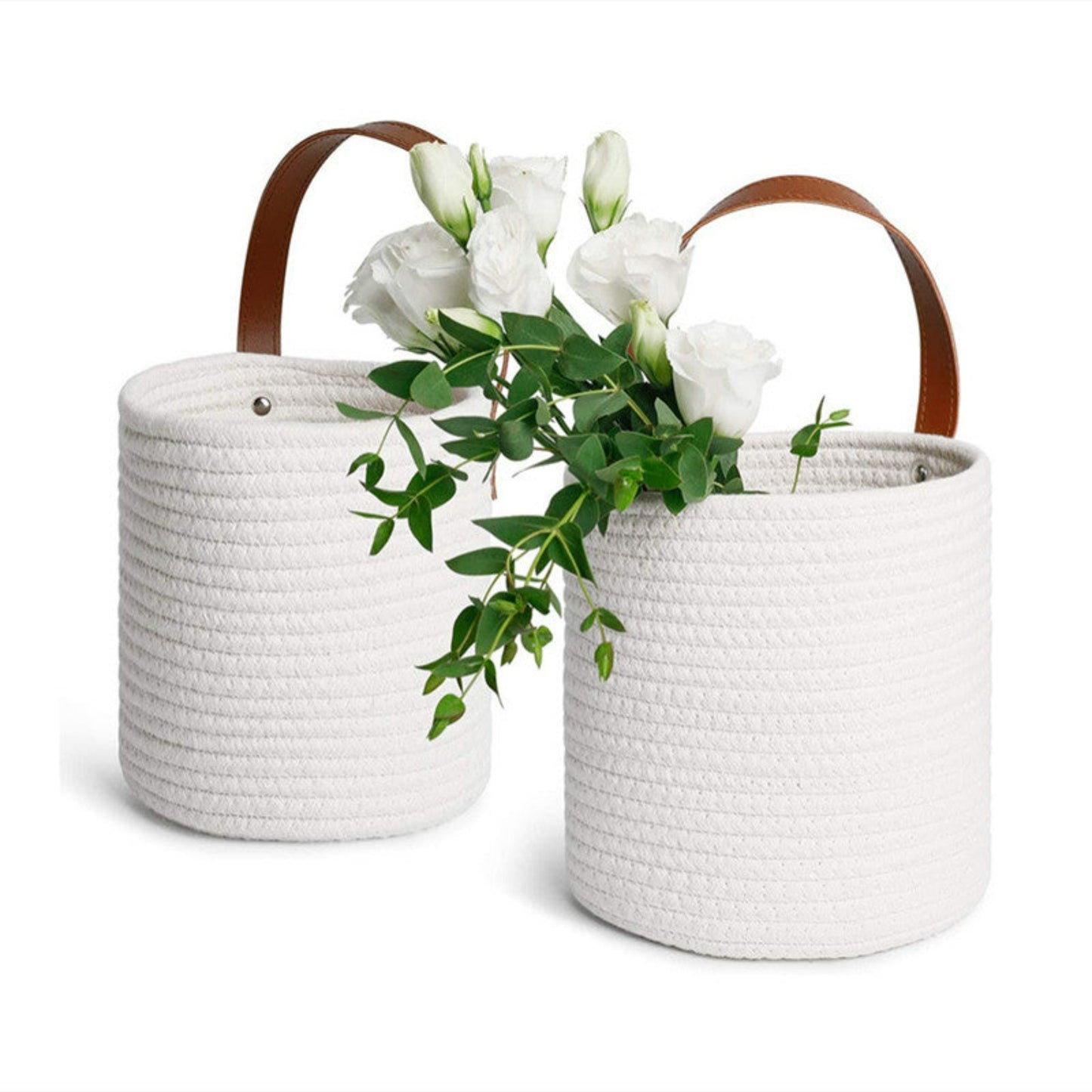 panier de rangement blanc Woven
