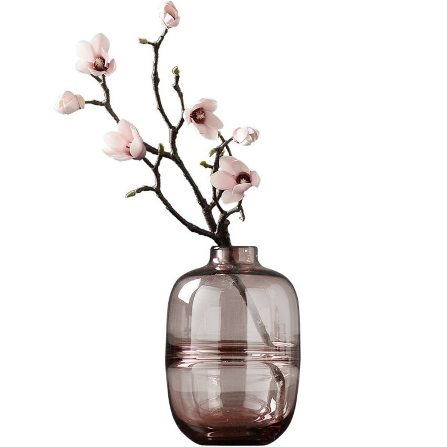 vase en verre rose