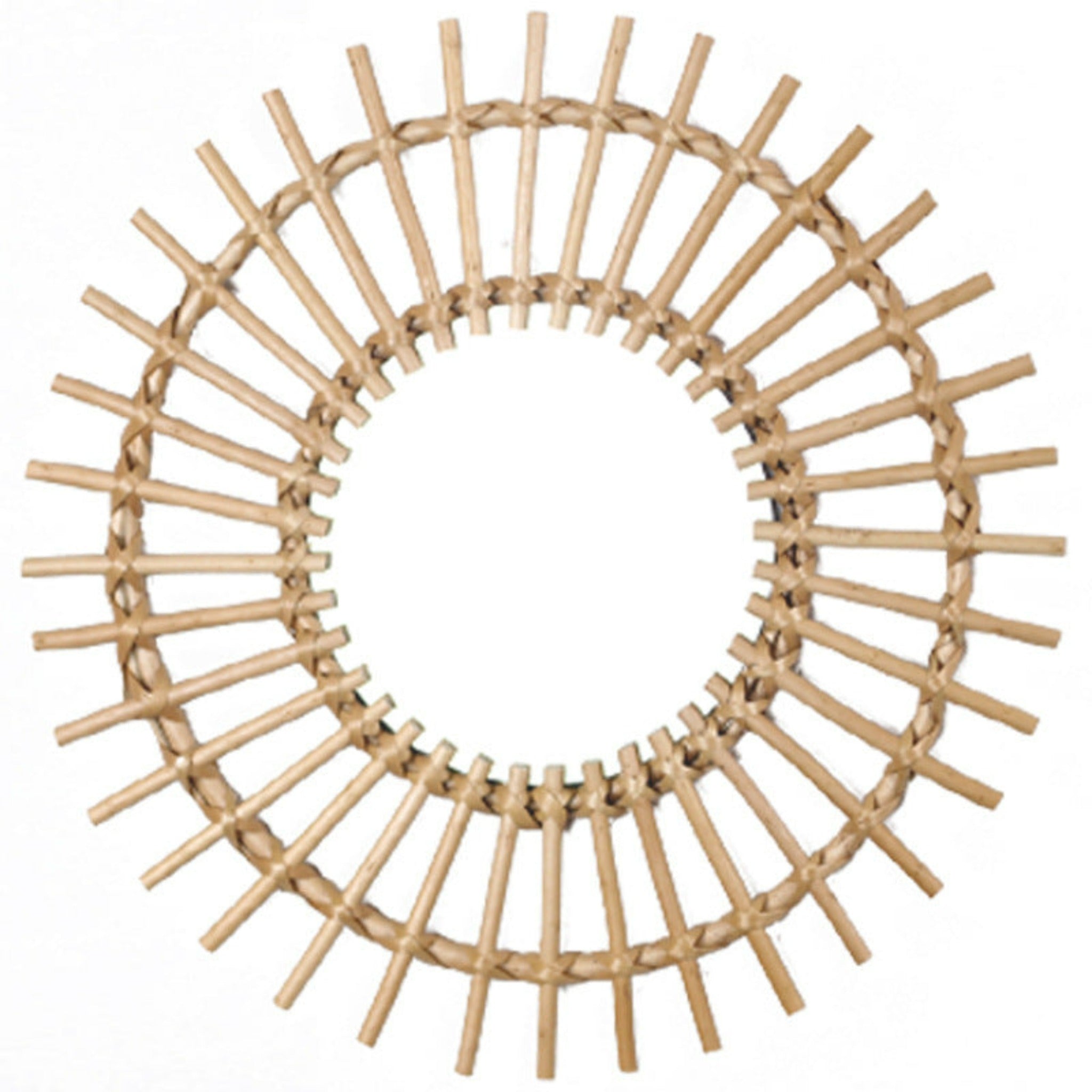 miroir rond en bois