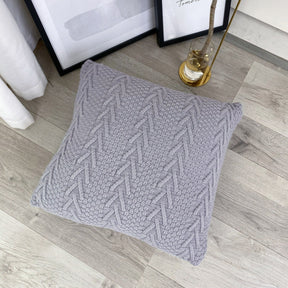 housse de coussin torsade gris