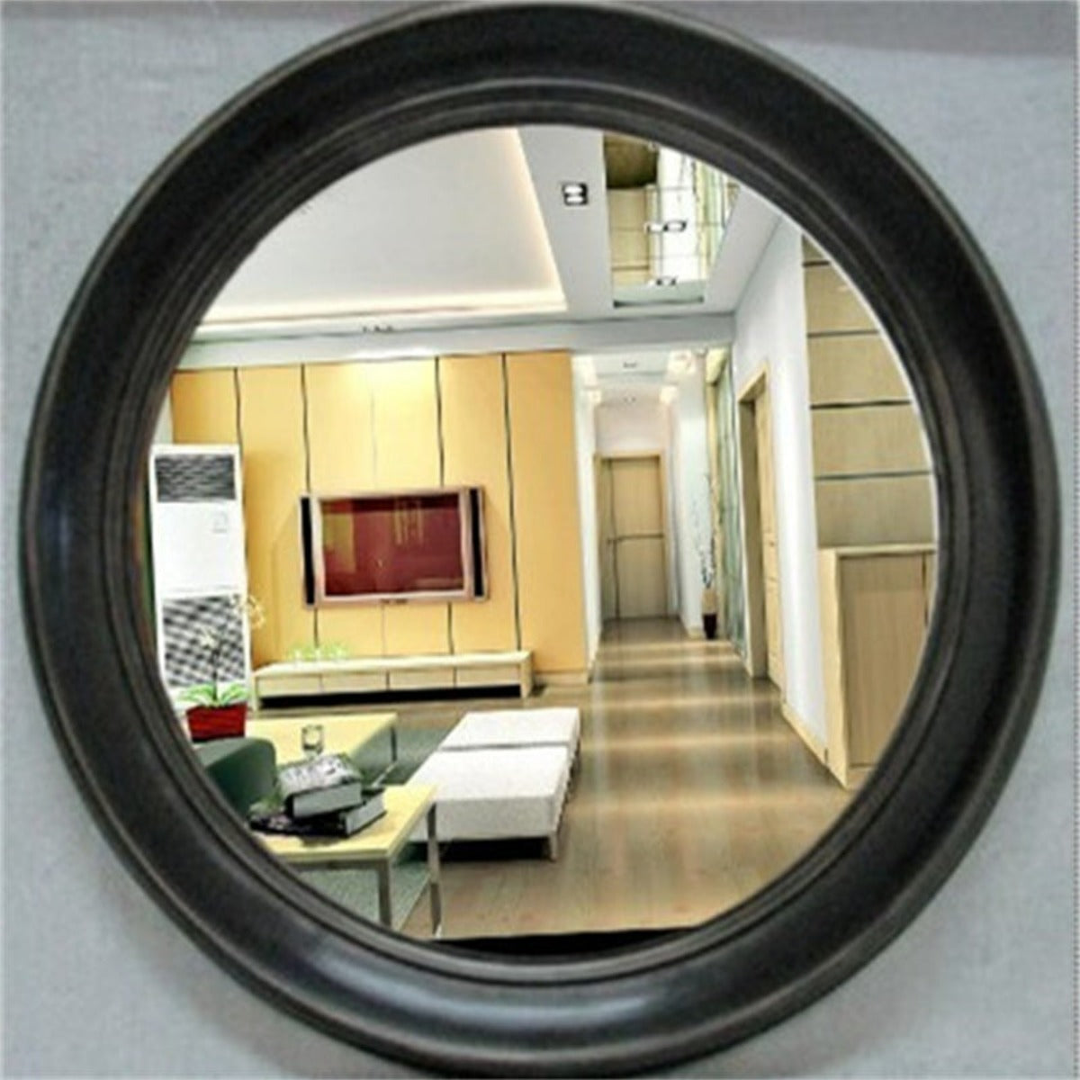 miroir rond noir