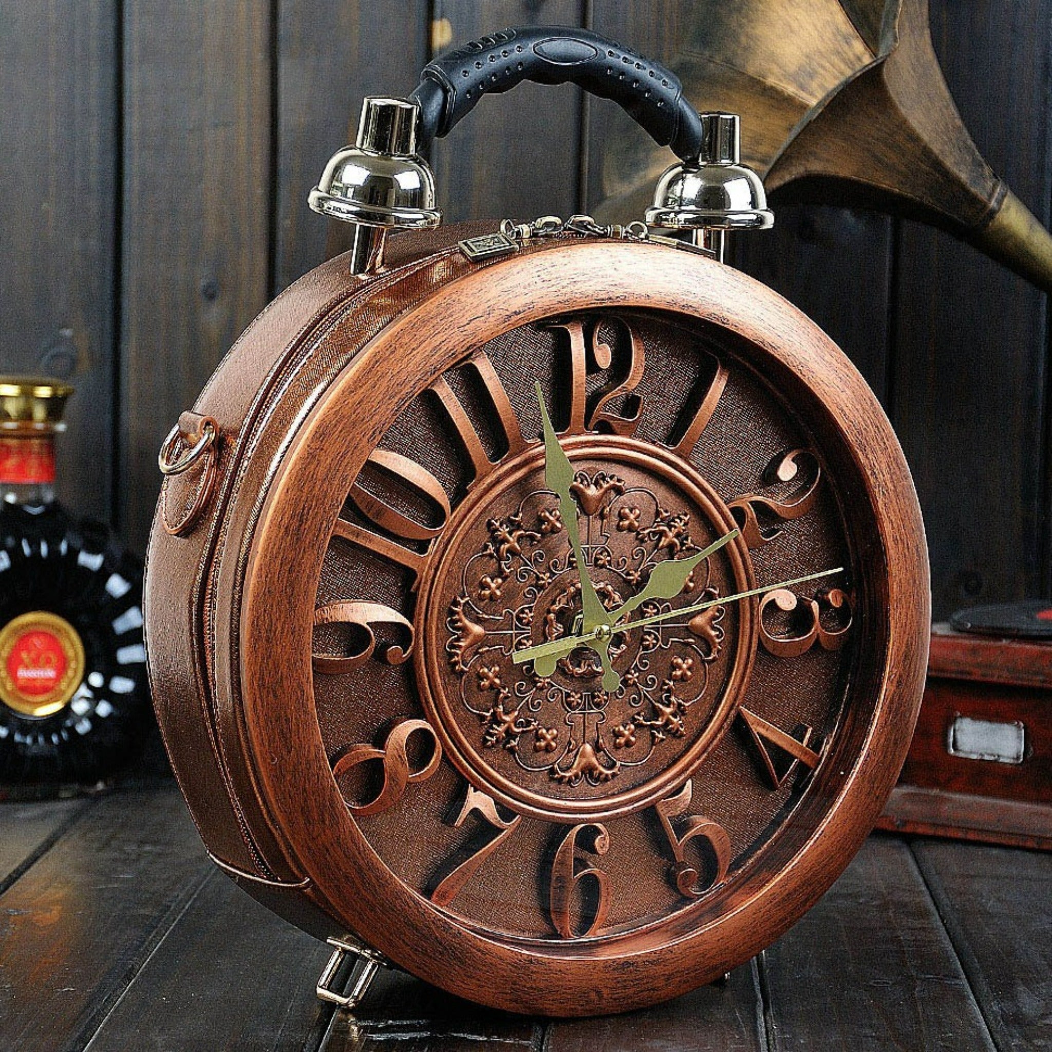 horloge bagage marron