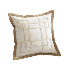 housse de coussin lin et crème