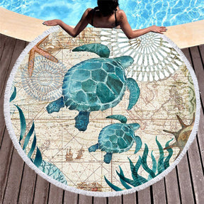 Serviette de plage ronde - Sea Creature