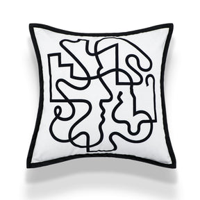 Housse de coussin noir et blanc - Line