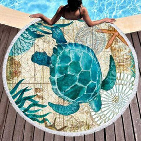 serviette ronde tortue