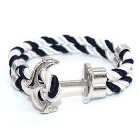 bracelet ancre bleu et blanc