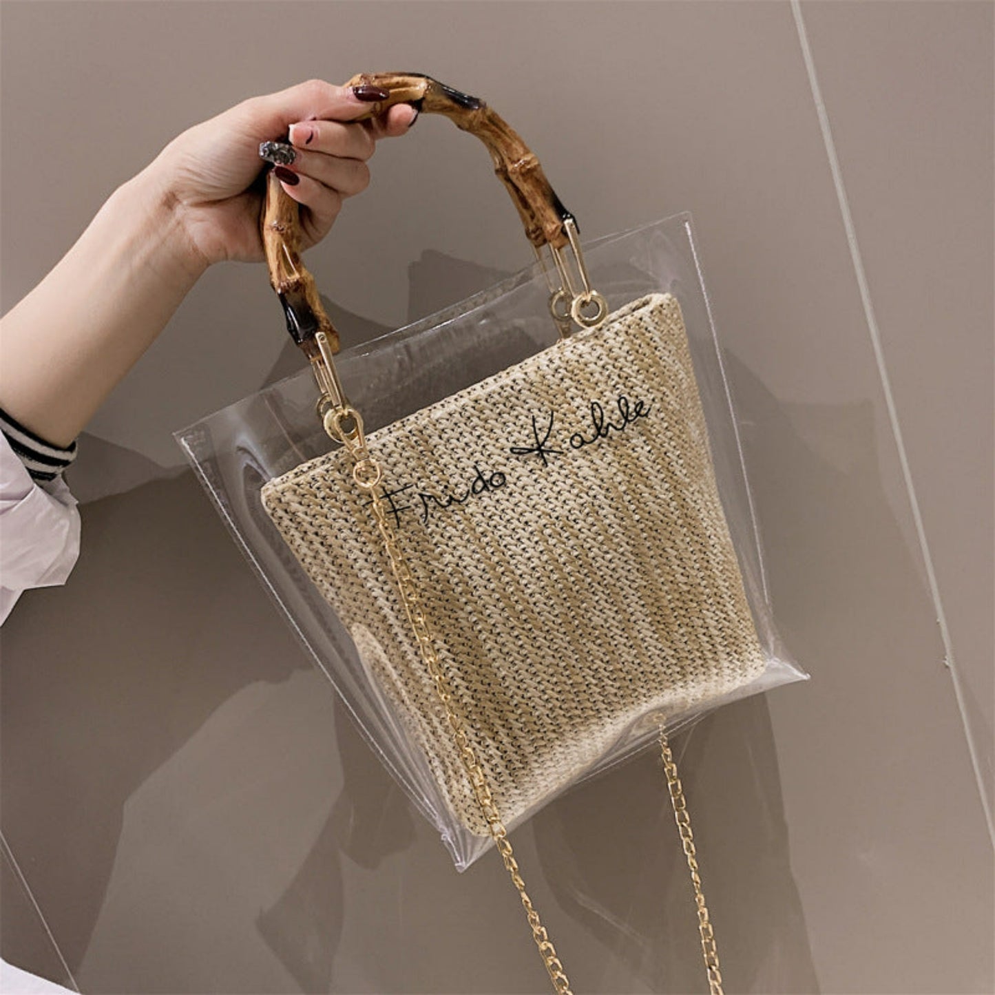 sac à main avec poignée bambou