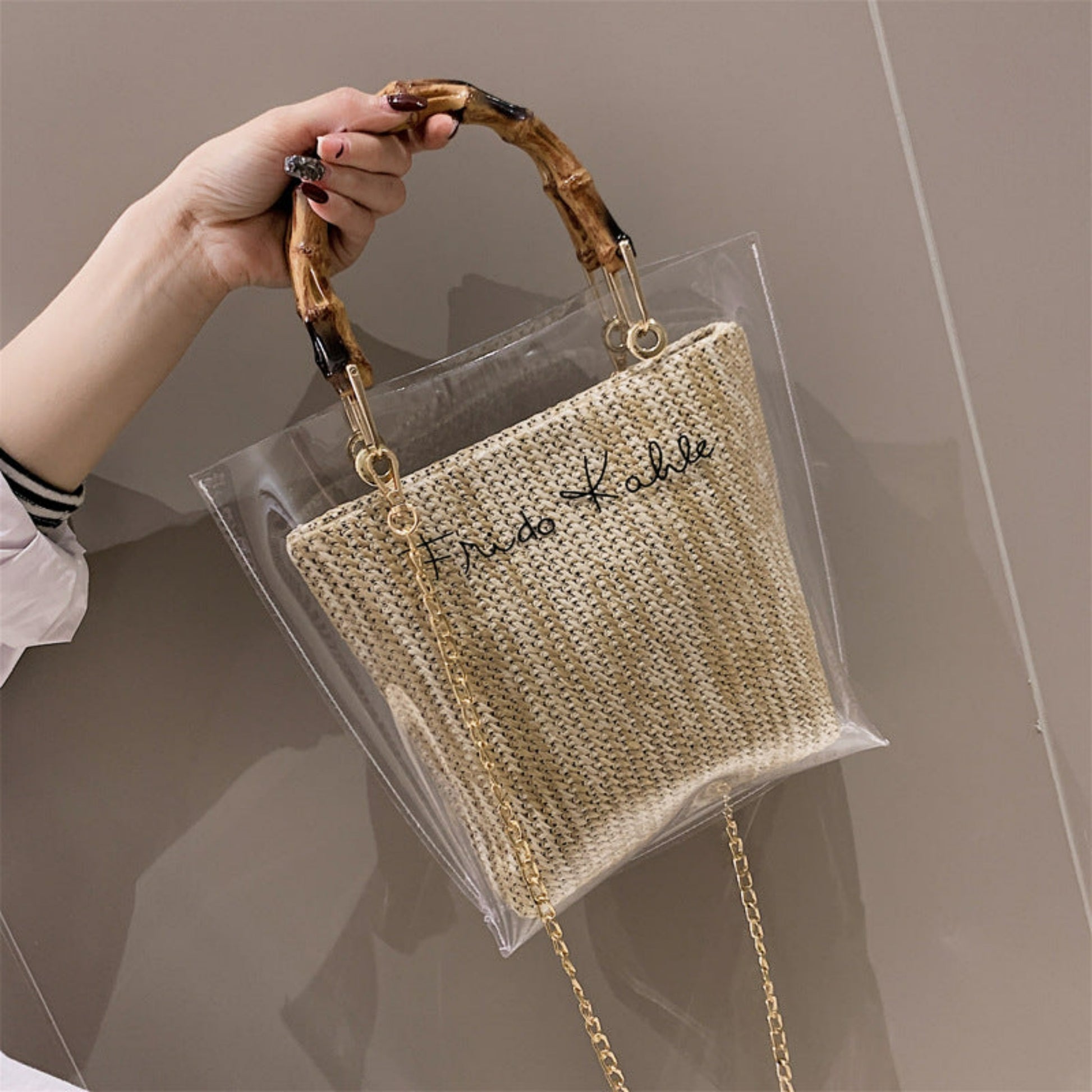 sac à main avec poignée bambou