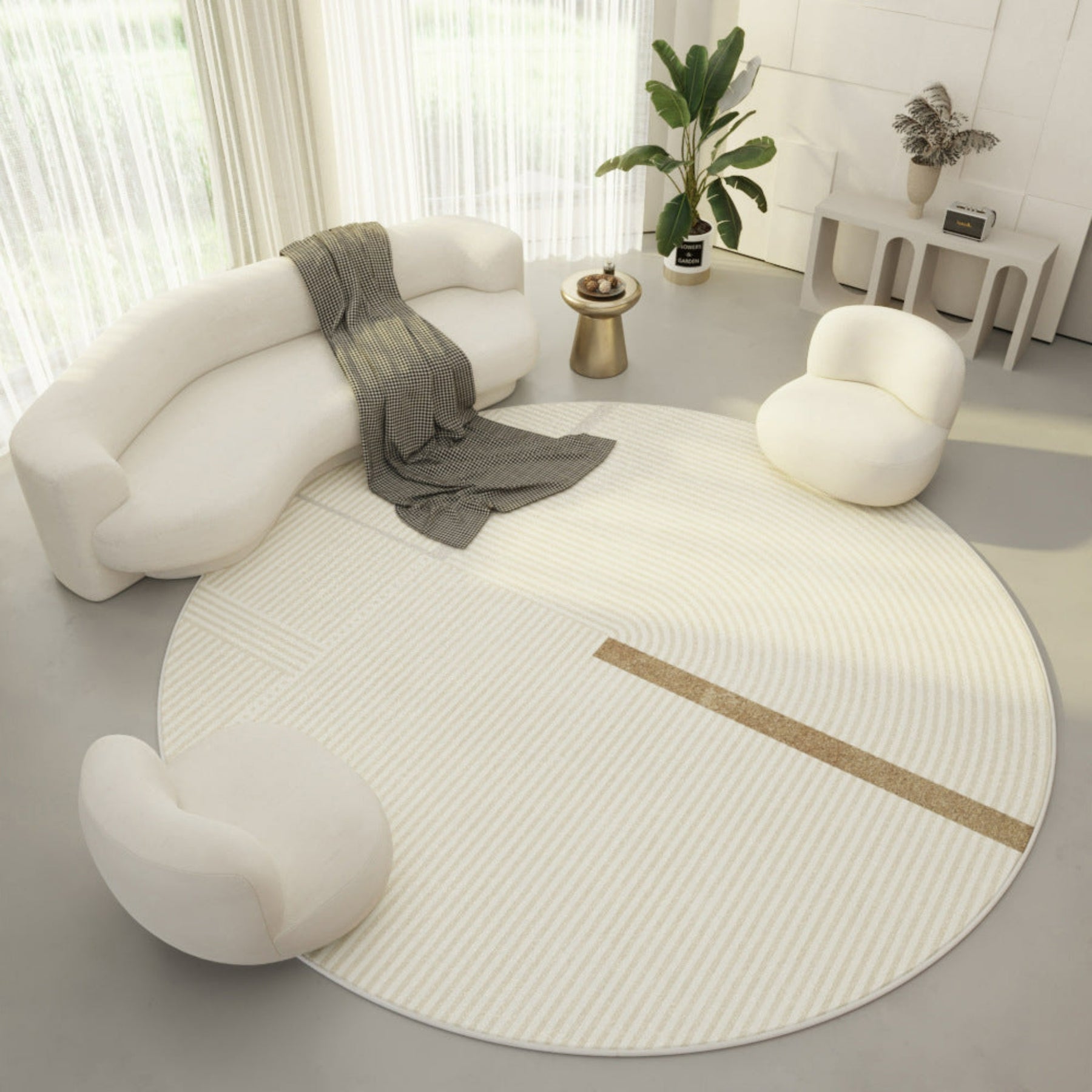 tapis rond Cream