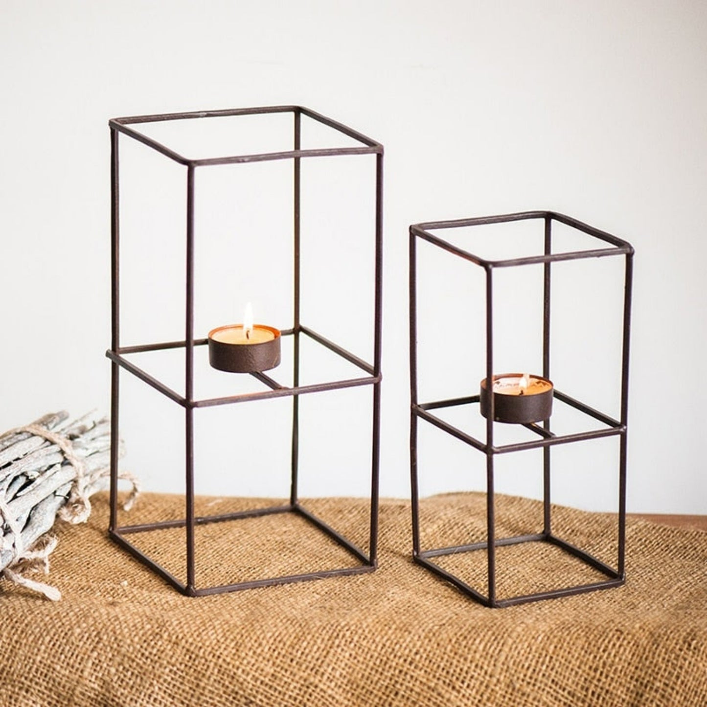 Bougeoir en métal Cube