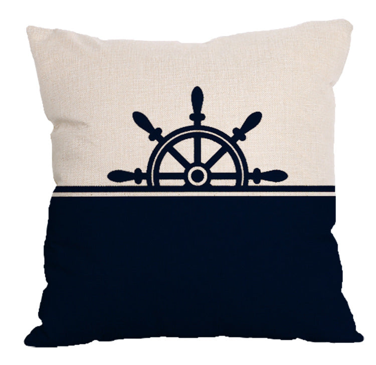 Housse de coussin bleu marine et crème - Ocean