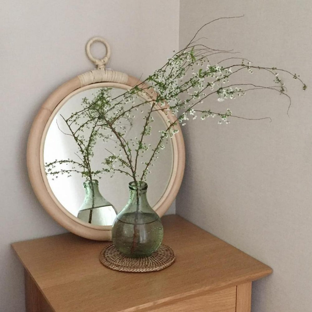 miroir en bambou