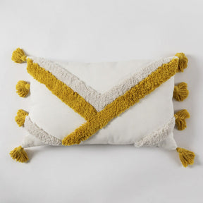 coussin 30x50 blanc et jaune