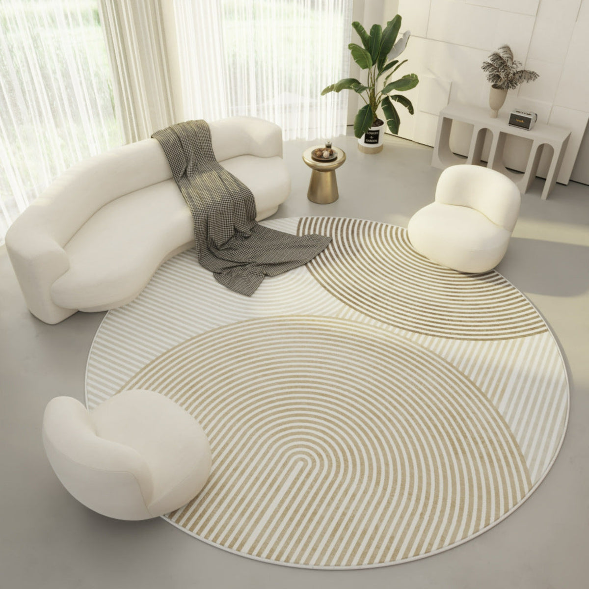 tapis rond Cream