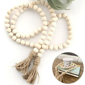 collier perle en bois déco