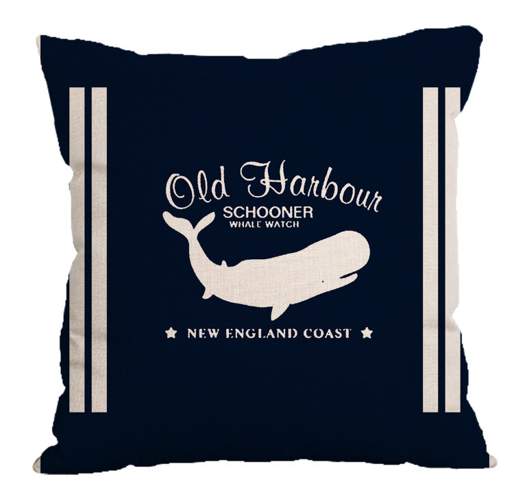 Housse de coussin bleu marine et crème - Ocean