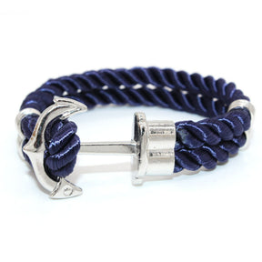 bracelet ancre bleu