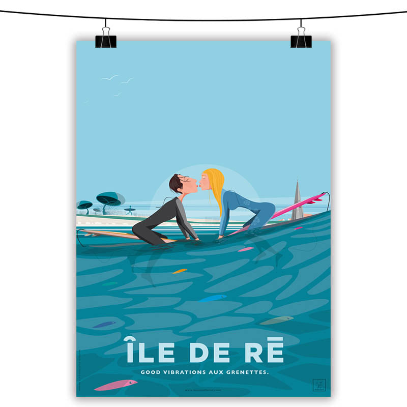 Peinture sur toile vintage - La Rochelle ou Ile de Ré