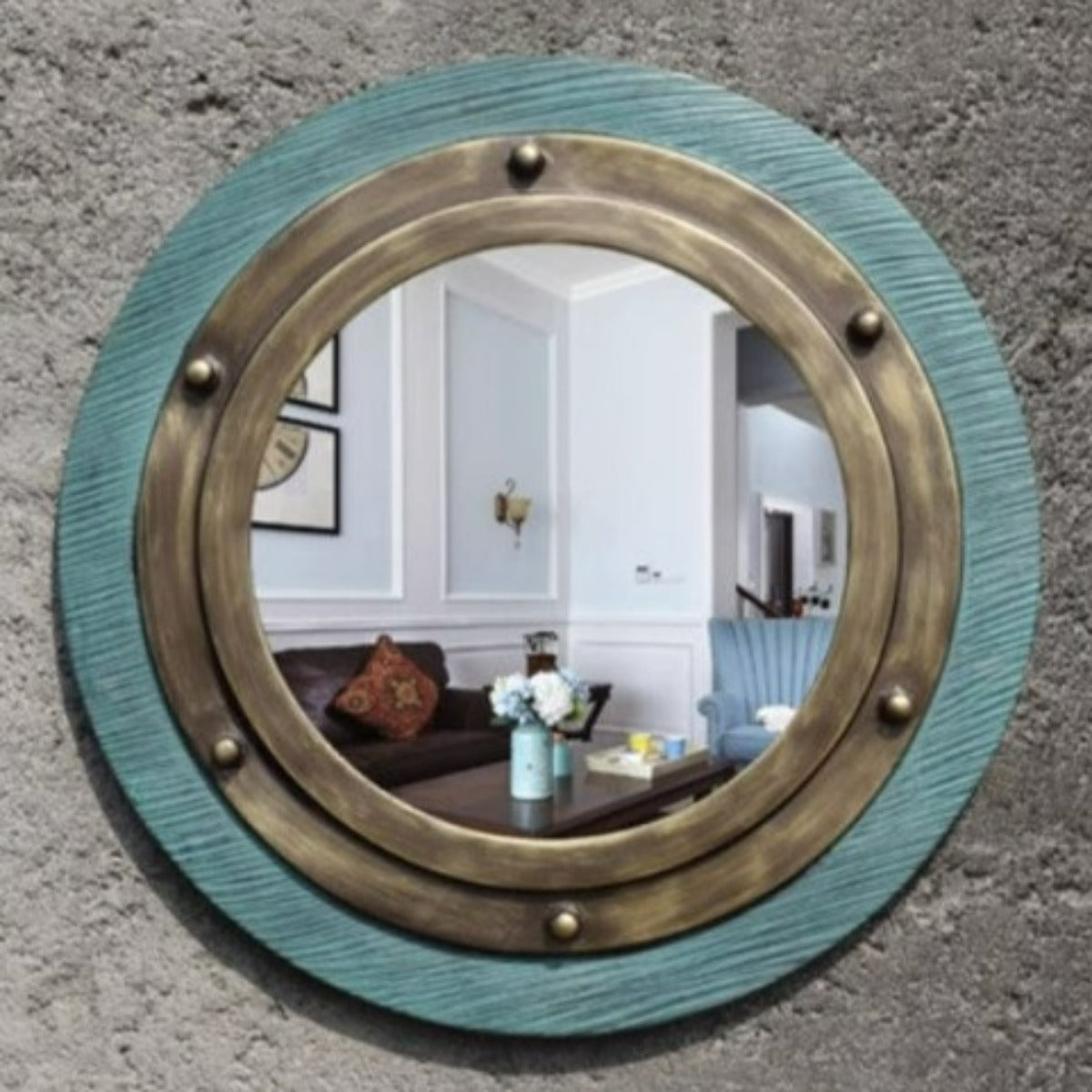 miroir hublot bleu ciel