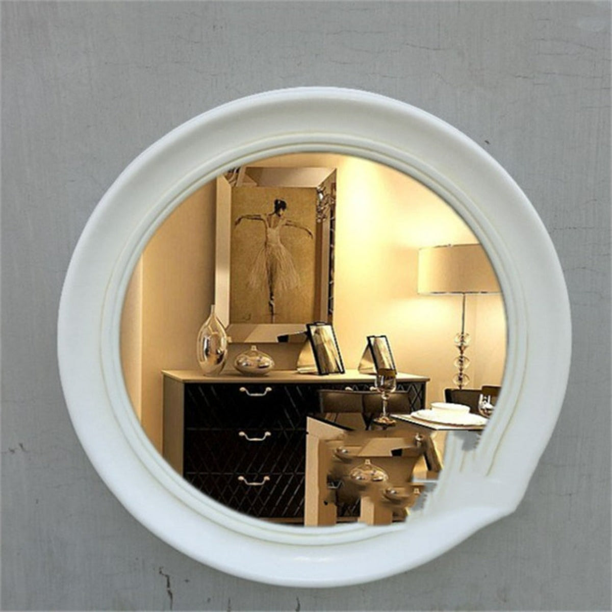 miroir rond blanc