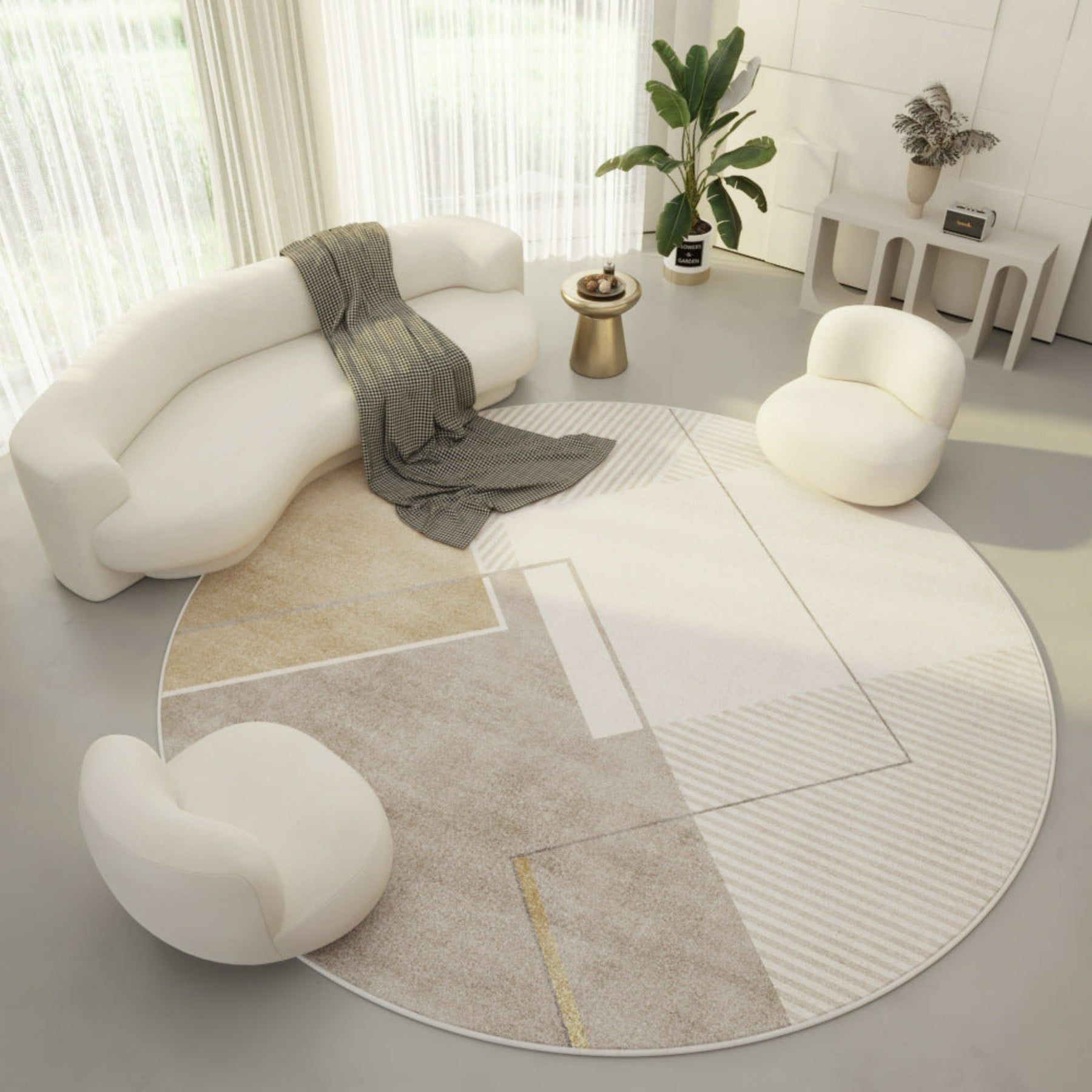 tapis rond Cream