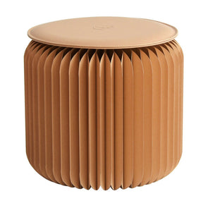 pouf en cuir camel