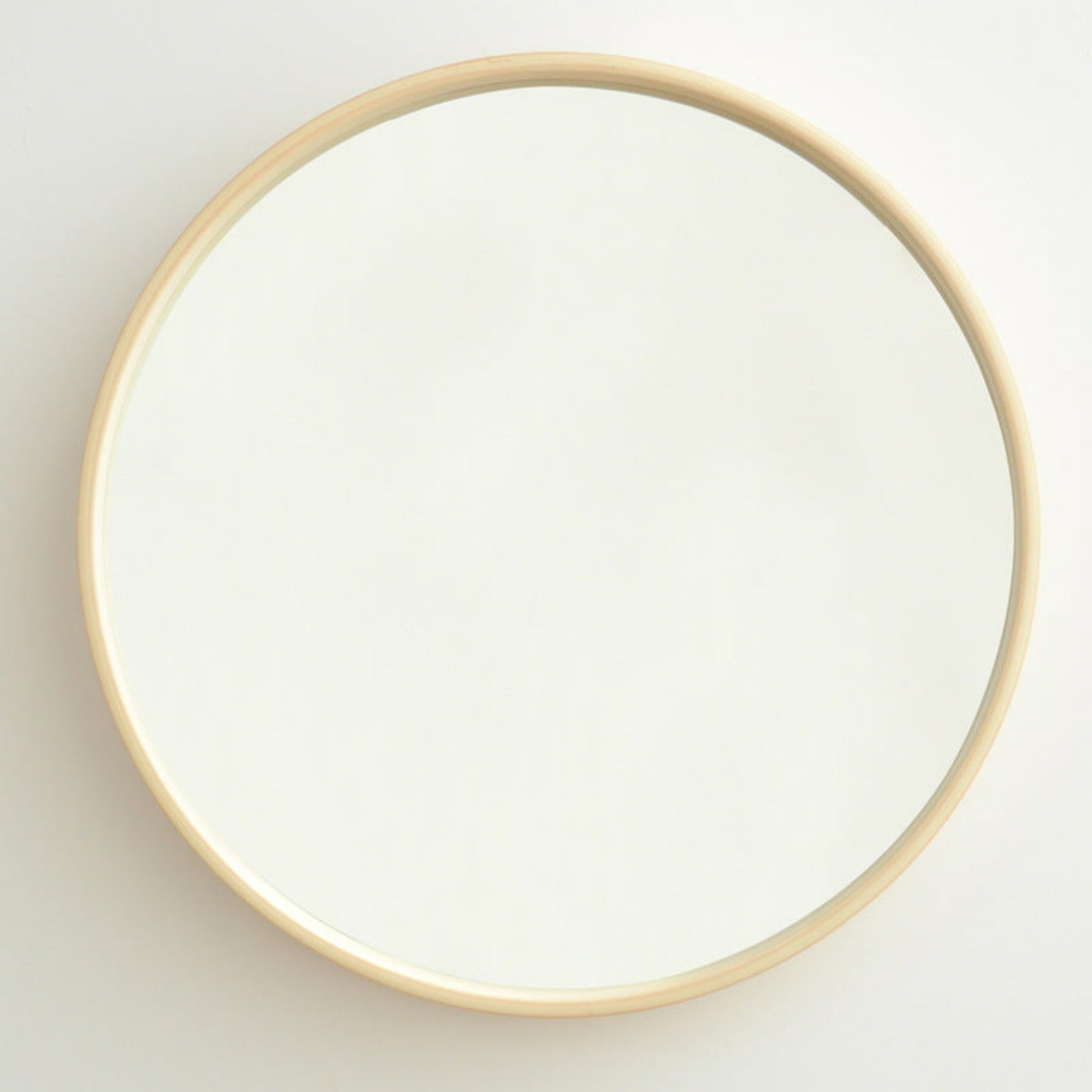 miroir rond contour bois