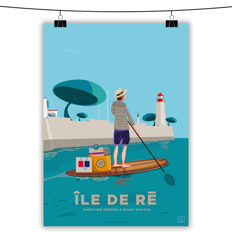 Peinture sur toile vintage - La Rochelle ou Ile de Ré