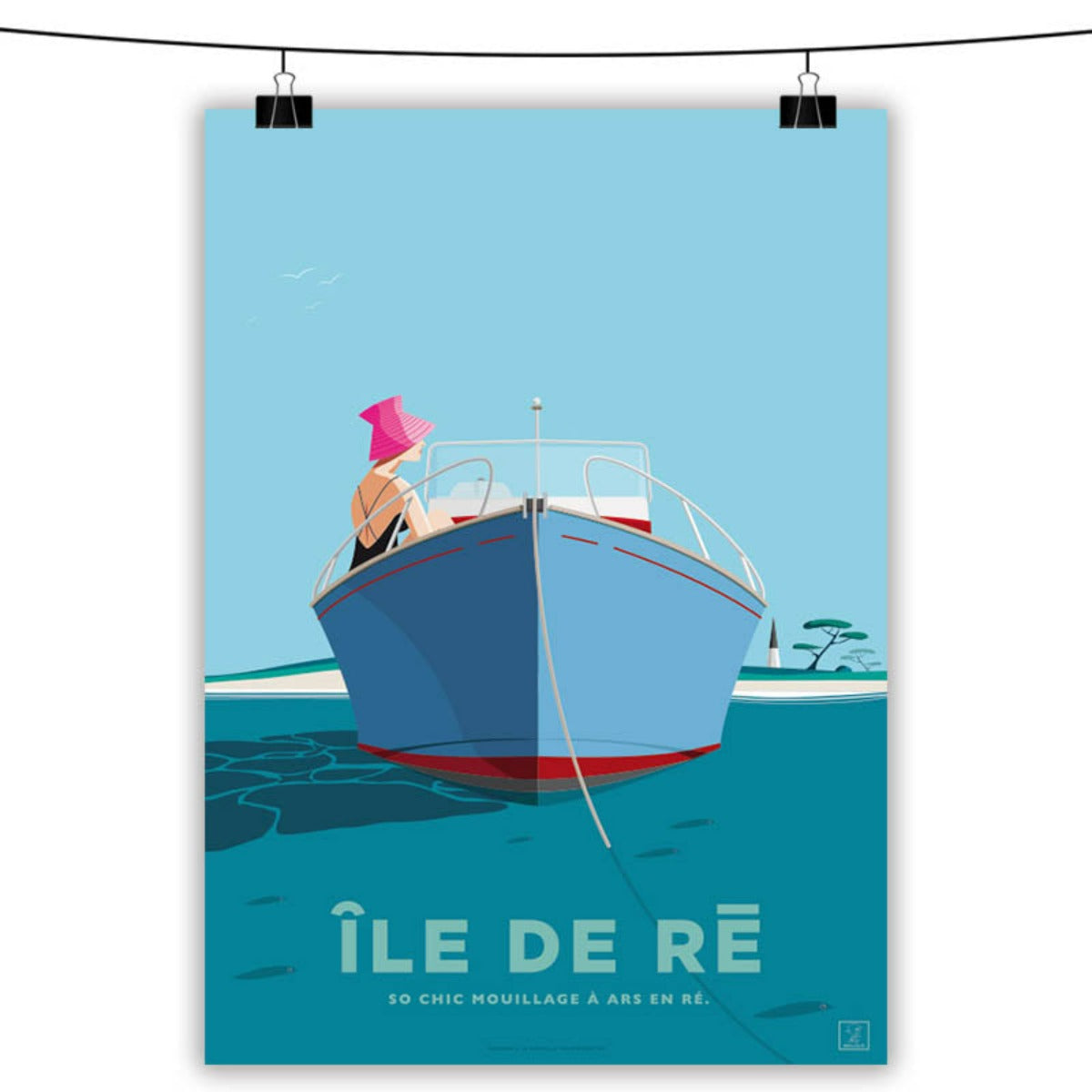 peinture vintage bateau ile de re