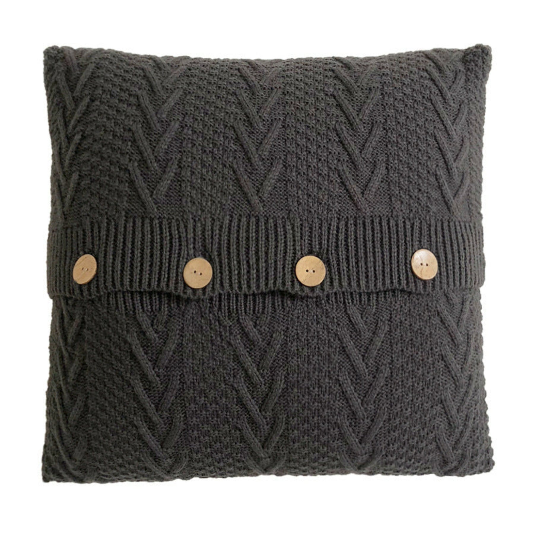 coussin laine gris