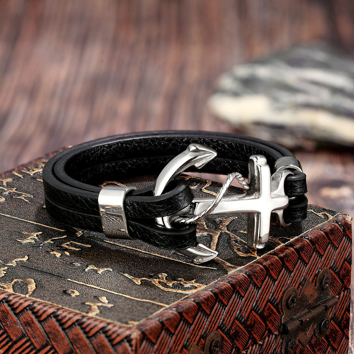 Bracelet pour cuir noir - Wind