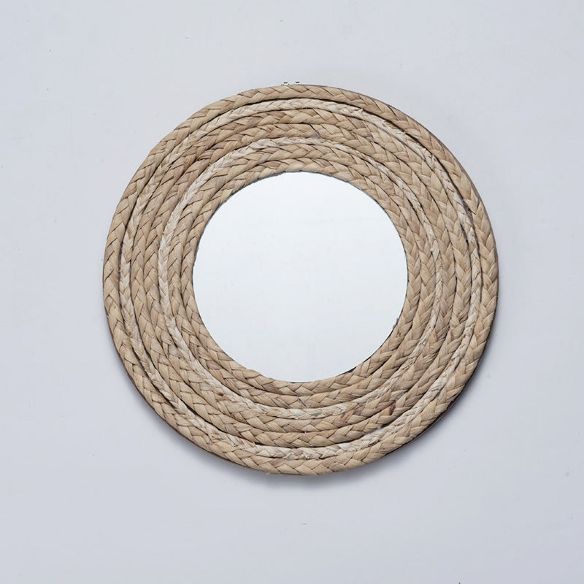 miroir rond en raphia