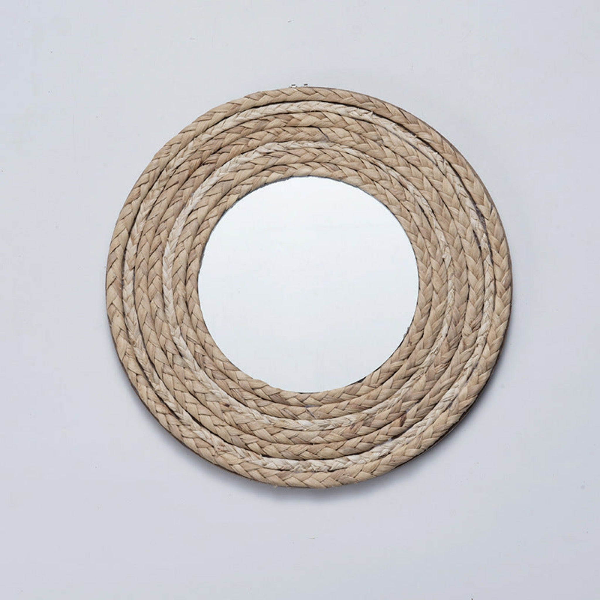 miroir rond en raphia