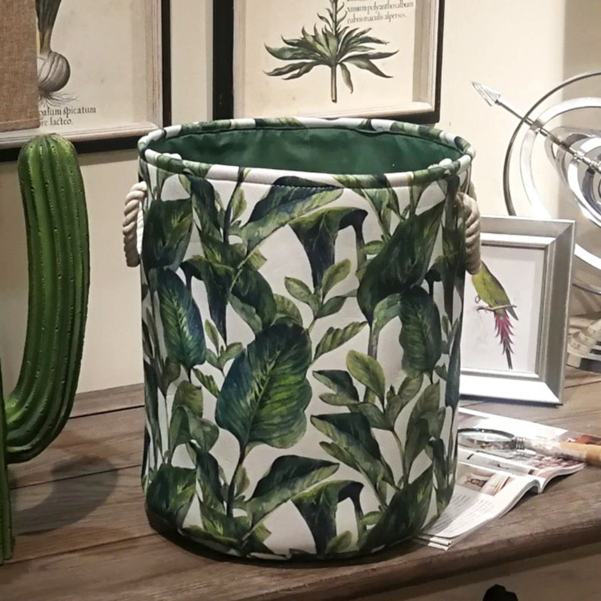 panier à linge vert Tropical