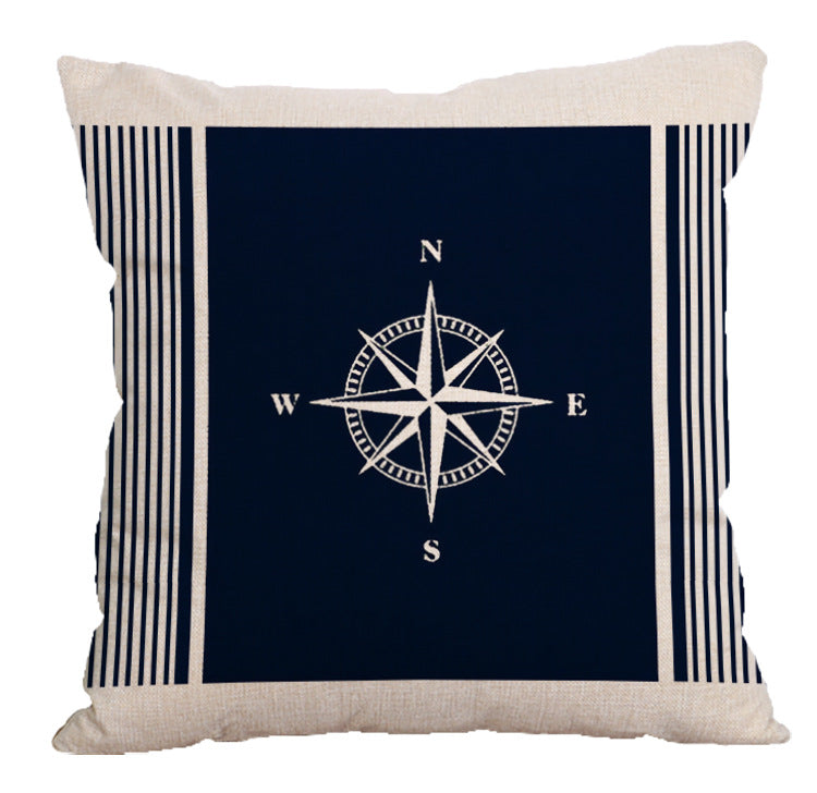 Housse de coussin bleu marine et crème - Ocean