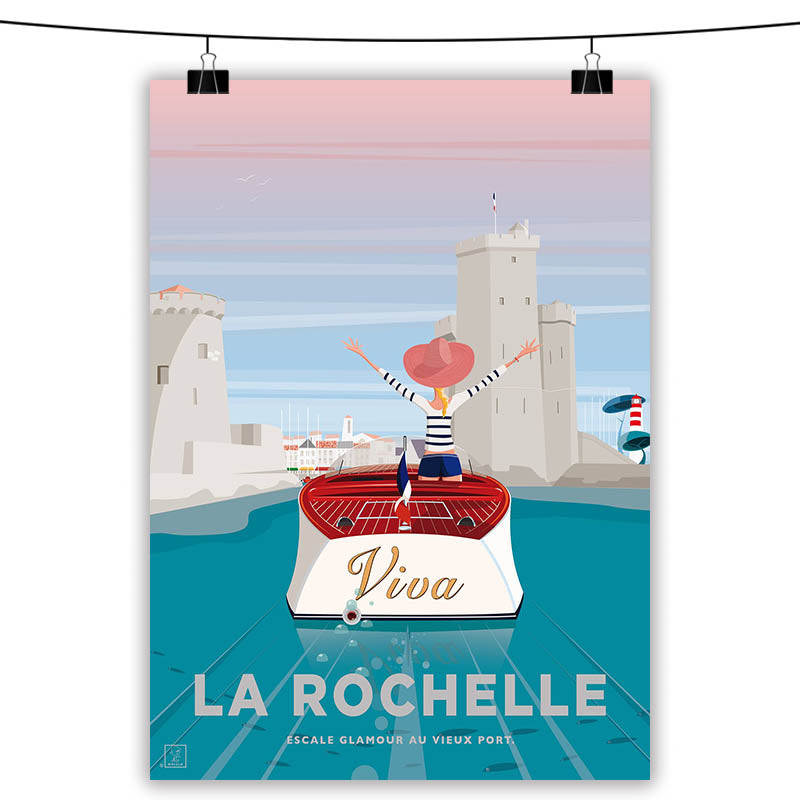 Peinture sur toile vintage - La Rochelle ou Ile de Ré
