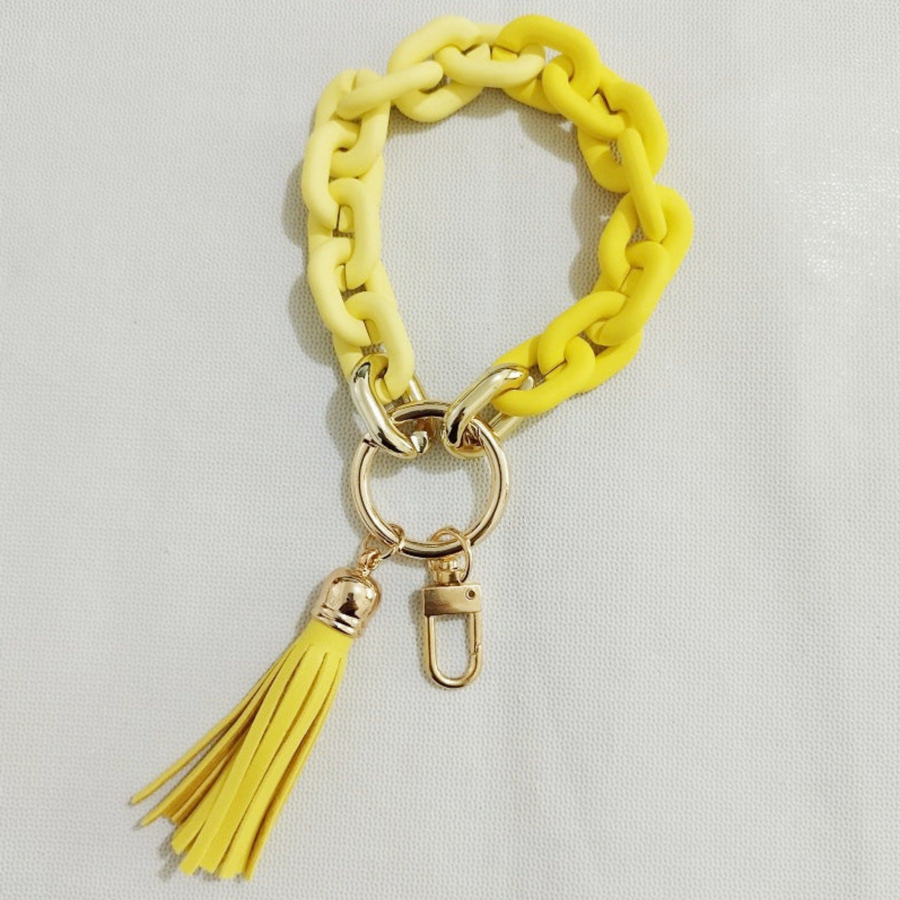 porte clés à maillons jaune