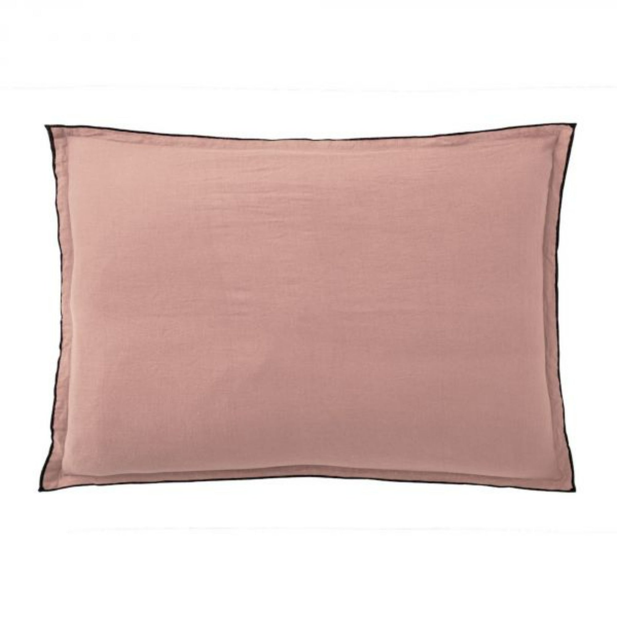 taie oreiller lin lavé rose